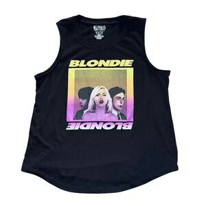 Blondie Band Graphic Muscle Tank Top Black 80s Retro Debbie Harry Rock Shirt M
